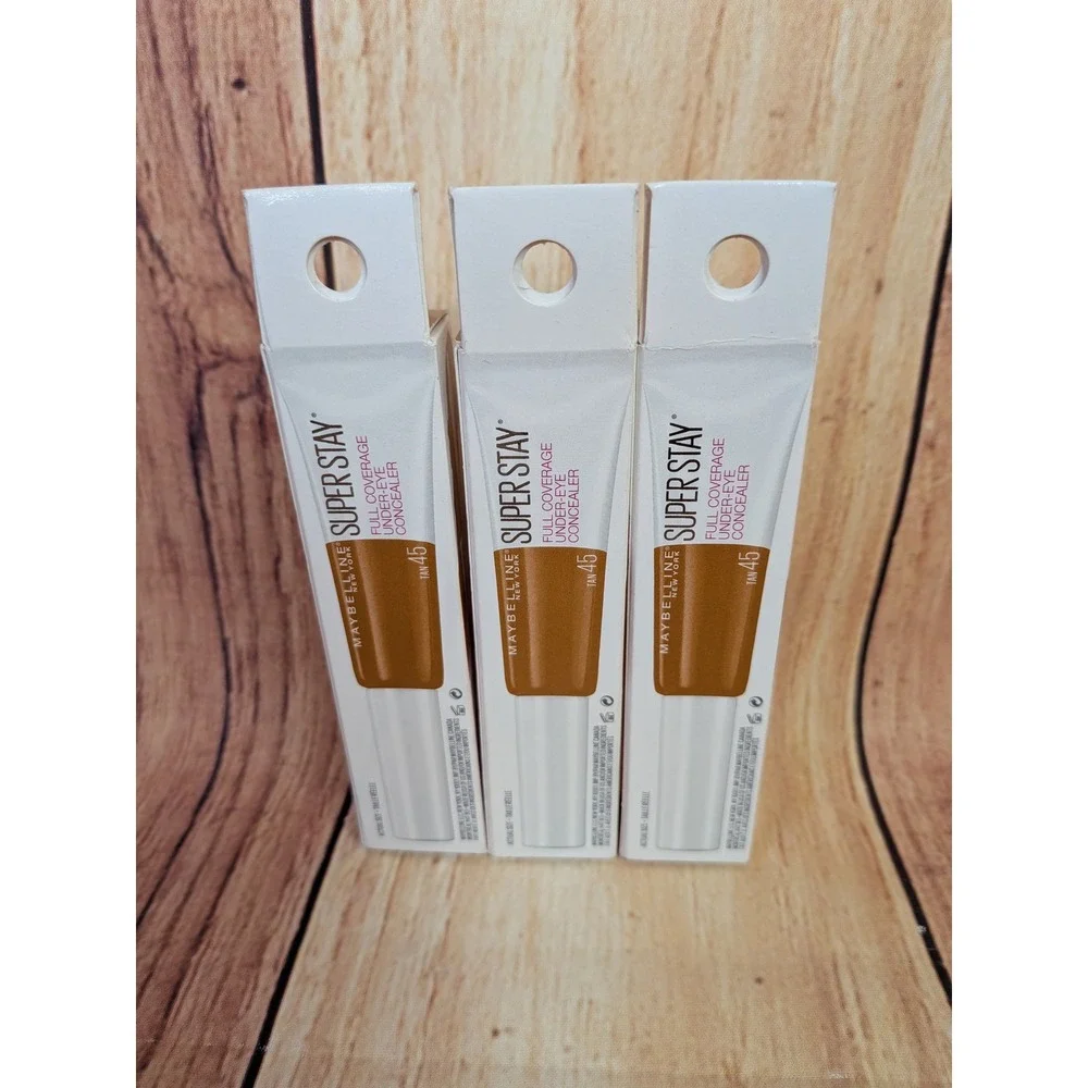 3 PK Maybelline Super Stay Full Coverage Under-Eye Concealer Tan 45 0.23 oz